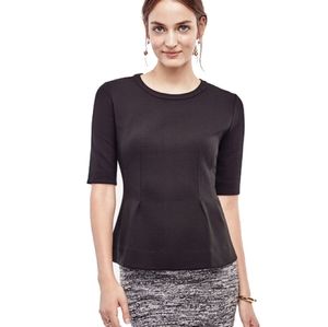 Ann Taylor Peplum Top, black